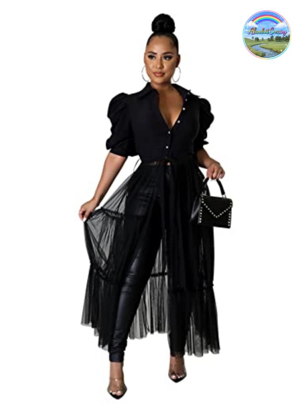 Ruffle Off Shoulder Asymmetrical Tunic Dress with Belt